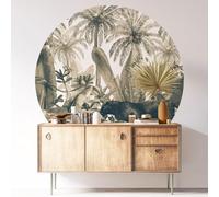 Sticker Mural Rond/Cercle - Forêt Tropicale 3617689626345 - Adhésif + Protection Brillante - Diamètre 130 cm