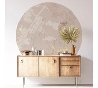 Sticker Mural Rond/Cercle - Motif botanique 3617689839288 - Adhésif Mat - Diamètre 100 cm