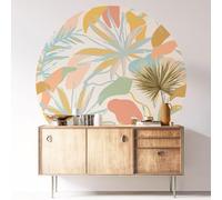Sticker Mural Rond/Cercle - Motif Tropical 3617689839776 - Adhésif Mat - Diamètre 110 cm