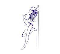Sticker mural strip-tease femme sexy pole dance murale autocollants en vinyle décorations murales de chambre amovibles-XL-69x171cm-Dark Blue