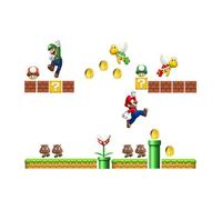 Sticker Mural Super Mario Stickers Muraux Super Mario - Décollez et Collez Amovibles Convient pour le Salon, Mur Lisse, Chambre d'Enfant (Dimensions : 30 x 90 cm x 2 pièces)