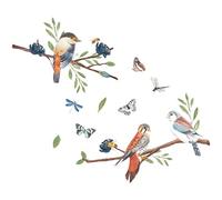 Sticker Mural Toilettes Sticker Wc Stickers Toilette 61*52 Cm Amovible Stickers Muraux Fleurs Oiseaux Autocollants De Toilette Salle De Bains Toilette Étanche Couverture De Toilette Idées Décoration C