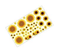 Sticker Mural Tournesol Jaune en PVC pour Salon, Mur Lisse | Décor Moderne, Surface Lisse Repositionnable, Motif Floral Frais, pour Vitrine, Chambre D'garçon Fille et Fond