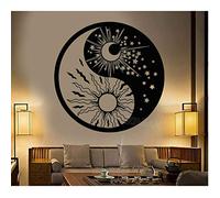 Sticker Mural Yin Et Yang Symbolise Le Bouddha Soleil Et Lune Citation Art Decal Pour Le Cadeau D'Anniversaire De La Chambre À Coucher Chambre 57X57Cm