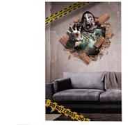 sticker mural zombie cloison brique 70x80cm - guirca 24263 Vert G