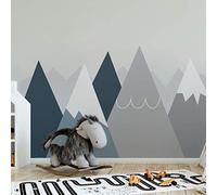 Sticker Muraux Autocollant Enfants Decoration Géant Montagnes Scandinaves pour Chambre Bébé Anouka 50 x 120 cm