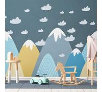 Sticker Muraux Autocollant Enfants Decoration Géant Montagnes Scandinaves pour Chambre Bébé Blanka 105 x 195 cm
