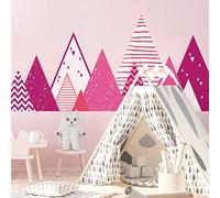 Sticker Muraux Autocollant Enfants Decoration Géant Montagnes Scandinaves pour Chambre Bébé Mika 95 x 360 cm 1 Unité