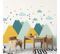 Sticker Muraux Autocollant Enfants Decoration Géant Montagnes Scandinaves pour Chambre Bébé Ziska 105 x 215 cm