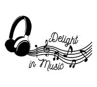Sticker musique citation Delight in music