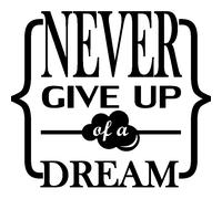 Sticker Never give up of a dream