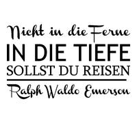 Sticker Nicht in die ferme IN DIE TIEFE - Ralph Waldo Emerson