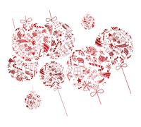 Sticker Noël boules de noël rouge