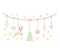 Sticker Noël guirlande de noël origami