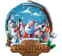 Sticker Noël merry christmas and happy new year