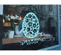 Sticker Oeuf de Pâques Floral 3 - Nombreuses tailles et couleurs disponibles