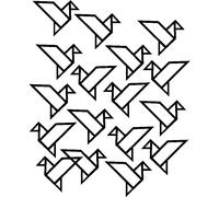 Sticker oiseau en papier motif