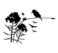 Sticker oiseau solitaire sur une branche