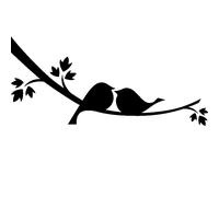 Sticker Oiseaux amoureux sur une branche