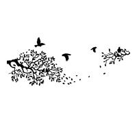 Sticker Oiseaux en plein vol sur branches