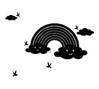 Sticker Oiseaux et leurs arc-en-ciel