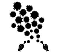 Sticker Oiseaux jouant aux bulles