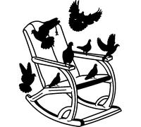 Sticker oiseaux se balançant sur une chaise