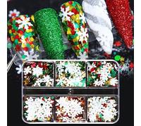 Sticker Ongles Noel, Ongles Flocons de Neige de Noël, Briller Autocollant Flocon de Neige, Stickers Ongle Hiver, pour Femmes DIY Nail Art, Visage, Etuis de Téléphone Portable, Cartes