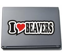 Sticker Ordinateur Portable/Laptop Skin/JDM/Die Cut - autocollants/Coeur - 297 mm I Love Beavers