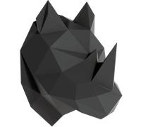 Sticker origami 3D rhinocéros noir de profil
