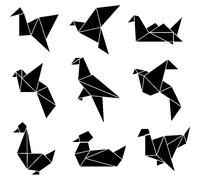 Sticker Origami 9 oiseaux