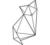 Sticker origami chat artistique