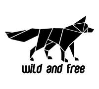 Sticker origami wild and free loup