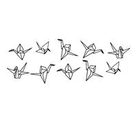 Sticker origamis oiseaux 10 en papier