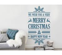 Sticker Ornement de Noël Merry Christmas - Nombreuses tailles et couleurs disponibles
