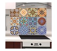 Sticker ornements pour carrelages - 12 stickers carrés - 10x10cm