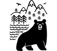 Sticker ours dans la forêt