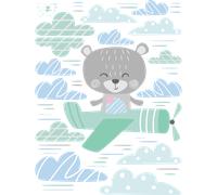 Sticker ourson à la conquête des nuages