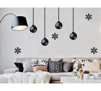 Sticker Pack Boules de Noël Flocons - Nombreuses tailles et couleurs disponibles