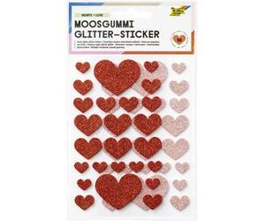 Sticker pailleté en caoutchouc mousse HEARTS CLASSIC