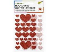 Sticker pailleté en caoutchouc mousse HEARTS LOVE