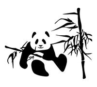Sticker panda sur un bambou