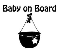 Sticker Panier avec ruban et étoile Baby on Board