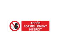 Sticker panneau ACCES INTERDIT personnel autocollant (taille M : 14,5cm x 4cm)
