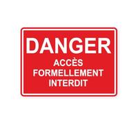 Sticker panneau DANGER accès interdit autocollant (taille XL : 28cm x 20cm)