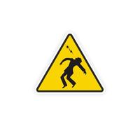 Sticker panneau DANGER DE MORT électrocution autocollant (taille S : 7cm x 6cm)