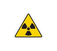 Sticker panneau DANGER nu ire radioactif autocollant (taille S : 7cm x 6cm)