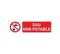 Sticker panneau EAU NON POTABLE autocollant (taille S : 10cm x 2,7cm)