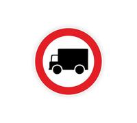 Sticker panneau INTERDIT CAMION rond autocollant (taille XL : 20cm x 20cm)