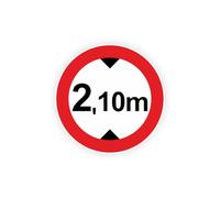 Sticker panneau LIMITATION HAUTEUR 2 mètres 10 route autocollant (taille S : 7cm x 7cm)
